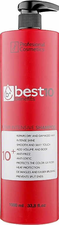 Profesional Cosmetics Шампунь для интенсивного восстановления волос Best 10 Intensive Repair Shampoo - фото N3