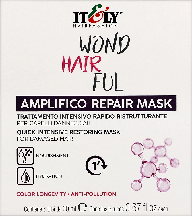 Itely Hairfashion Експрес-маска для інтенсивного відновлення волосся WondHairFul Amplifico Revita Mask - фото N1