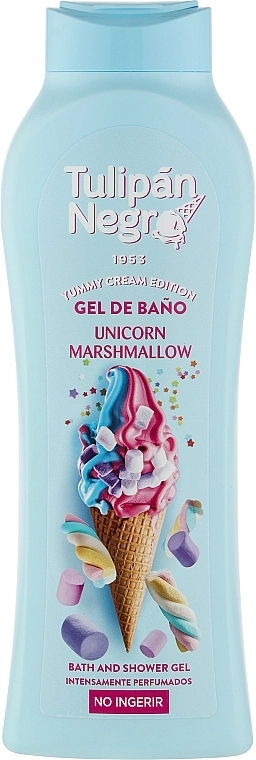 Гель для душа "Зефирный единорог" - Tulipan Negro Yummy Cream Edition Bath And Shower Gel Marshmallow Unicorn, 650 мл - фото N1