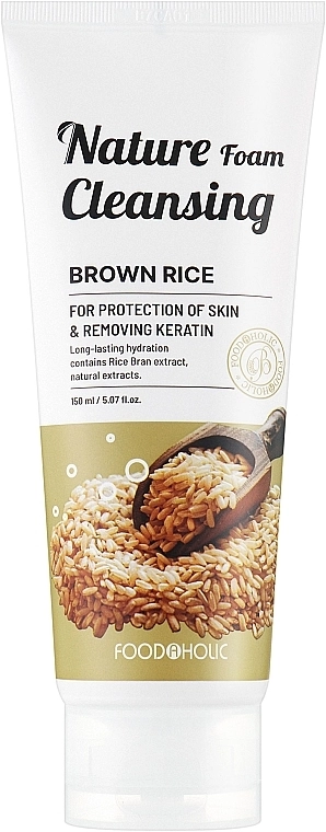 Foodaholic Зволожувальна пінка для вмивання з екстрактом коричневого рису Nature Foam Cleansing Brown Rice - фото N1