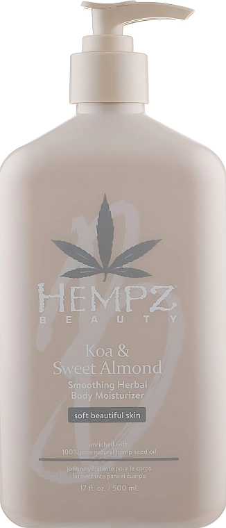 Молочко для тела "Коа и Сладкий Миндаль" - Hempz Koa & Sweet Almond Smoothing Herbal Body Moisturizer, 500 мл - фото N1