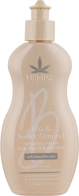 Гель-піна для душу "Коа і солодкий мигдаль" - Hempz Koa & Sweet Almond Smoothing Herbal Bubble Bath, 200 мл - фото N1