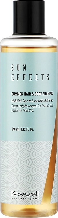 Kosswell Professional Шампунь для захисту волосся й тіла від сонця Sun Effects Summer Hair & Body Shampoo - фото N1