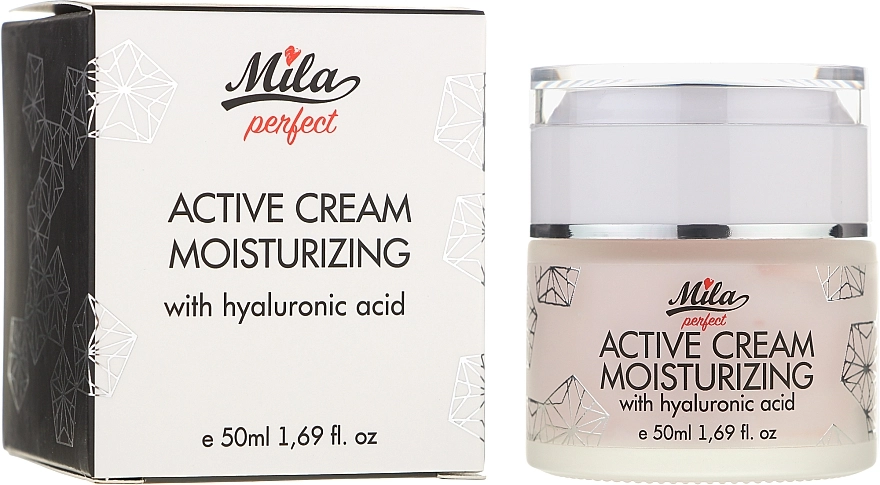 Mila Увлажняющий крем для лица с гиалуроновой кислотой Perfect Active Cream Moisturizing With Hyaluronic Acid - фото N2