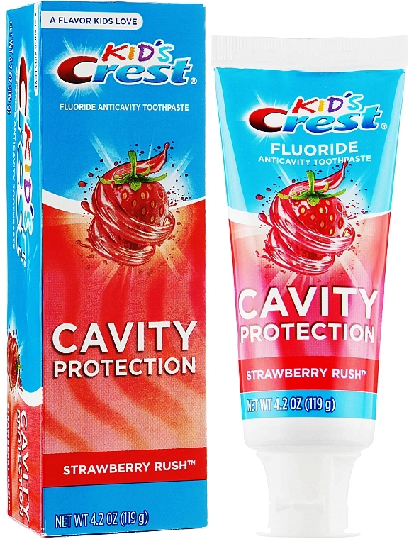 Crest Детская зубная паста Kids Cavity Protection Strawberry Rush Anticavity Fluoride Toothpaste - фото N1