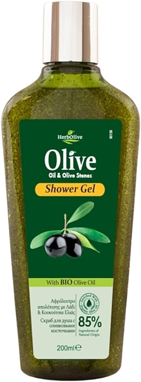 Madis Скраб-гель для душу з оливковими кісточками HerbOlive Shower Gel - фото N1