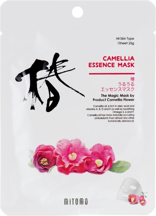 Mitomo Тканевая маска для лица с камелией Camellia Essence Mask - фото N1