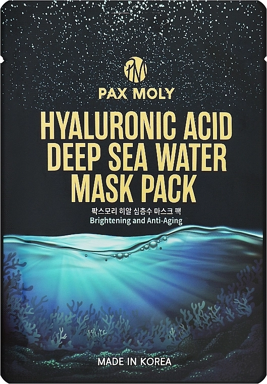 Pax Moly Маска тканинна для ультразволоження шкіри Hyaluronic Acid Deep Sea Water Mask Pack - фото N1