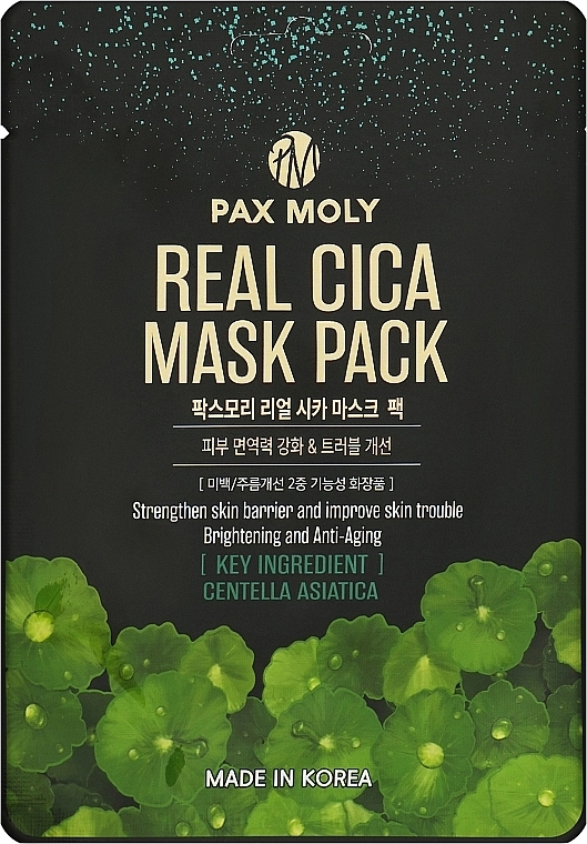 Pax Moly Тканинна маска для обличчя з екстрактом центели Real Cica Mask Pack - фото N1