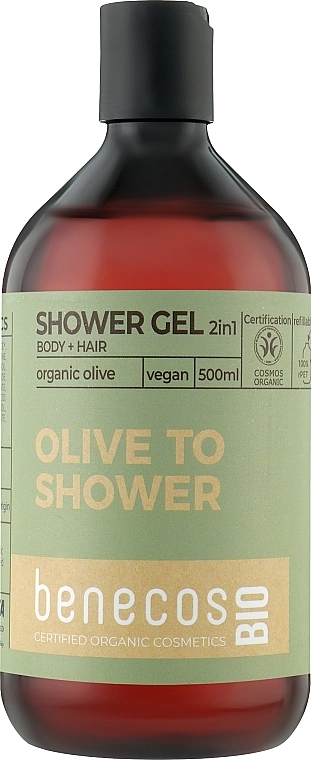 Benecos Гель для душу 2в1 Shower Gel and Shampoo Organic Olive Oil - фото N1
