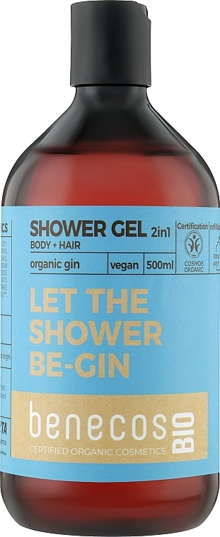 Benecos Гель для душу 2в1 Shower Gel and Shampoo Organic Olive Gin - фото N1