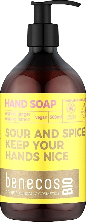 Benecos Мыло для рук Hand Soap Organic Ginger and Lemon - фото N1