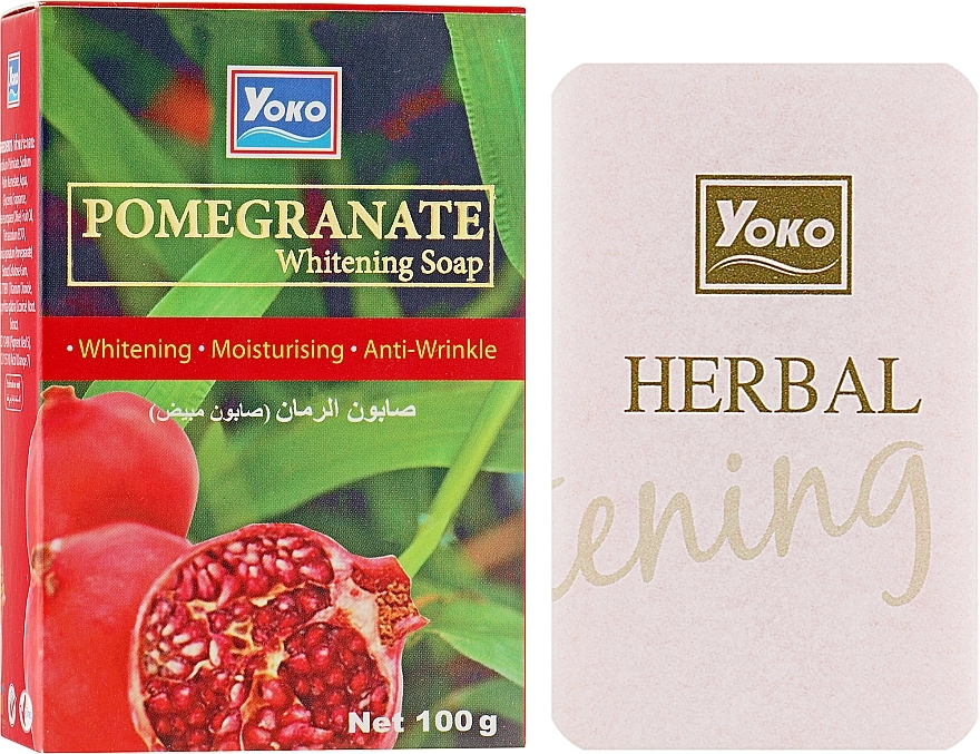 Yoko Мило для тіла з екстрактом граната Pomegranate Whitening Soap - фото N1
