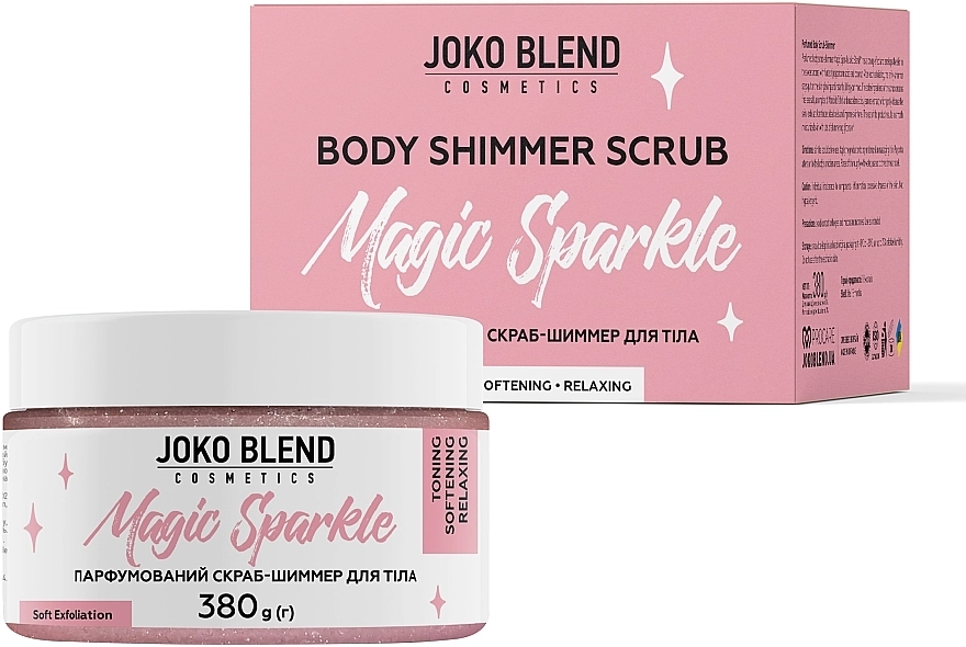 Joko Blend Скраб для тела парфюмированный с шиммером, розовый Magic Sparkle Body Shimmer Scrub - фото N1