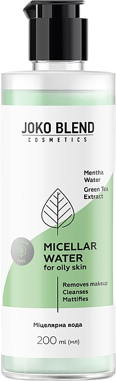 Joko Blend Мицеллярная вода с зеленым чаем для жирной кожи Miccelar Water For Oily Skin - фото N1