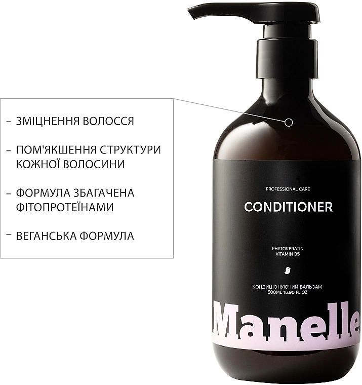 Manelle Кондиціонер безсульфатний Professional Care Phytokeratin Vitamin B5 Conditioner - фото N10