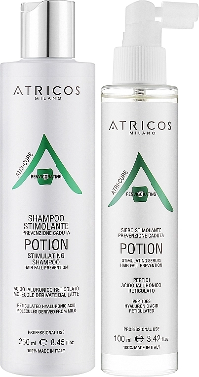 Atricos Набір "Система проти випадіння волосся" Potion Anti-Hair Loss System Set (shm/250ml + h/ser/100ml) - фото N2
