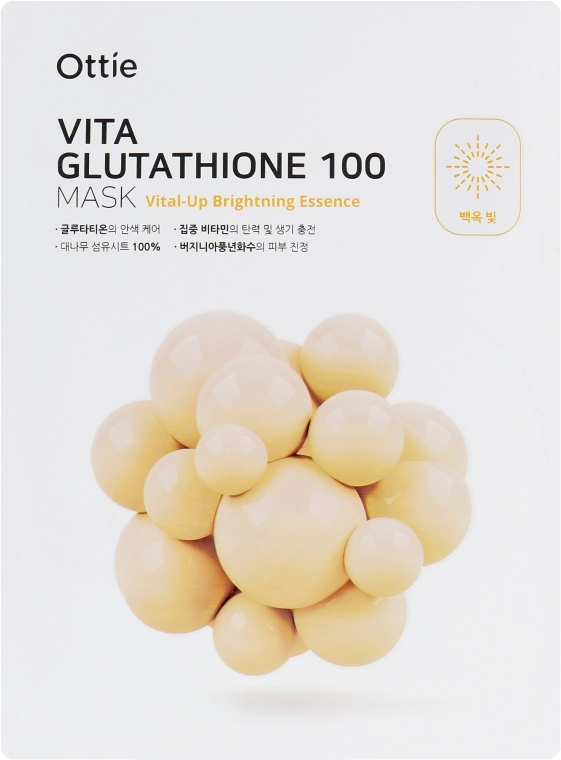 Ottie Осветляющая тканевая маска для придания яркости Vita Glutathione 100 Mask - фото N2