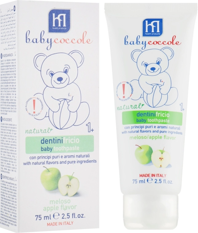 Babycoccole Зубная паста для детей "Яблоко" Baby Toothpaste Apple Flavour - фото N1