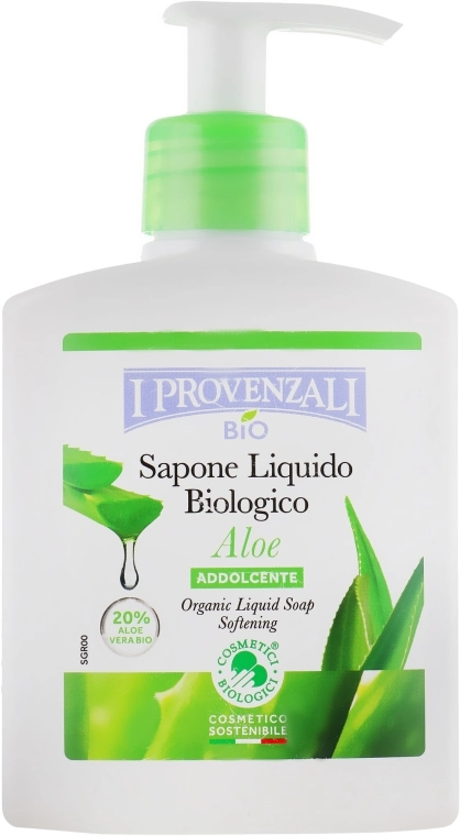 I Provenzali Рідке мило, пом'якшувальне Aloe Organic Liquid Soap Softening - фото N1