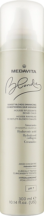 Medavita Мус-кондиціонер для посилення теплих відтінків блонду Blondie Sunset Blonde Enhancing Conditioning Hair Mousse - фото N1