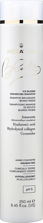 Medavita Шампунь для холодних відтінків блонду Blondie Ice Blonde Enhancing Shampoo - фото N2