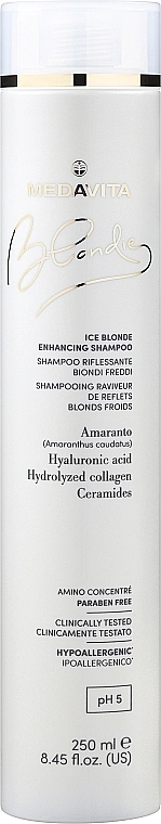 Medavita Шампунь для холодных оттенков блонда Blondie Ice Blonde Enhancing Shampoo - фото N2