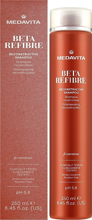 Medavita Восстанавливающий шампунь для поврежденных волос Beta Refibre Recontructive Shampoo - фото N2