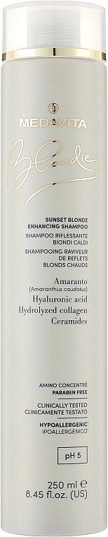 Medavita Зміцнювальний шампунь для посилення теплих відтінків блонду Blondie Sunset Blonde Enhancing Shampoo - фото N1
