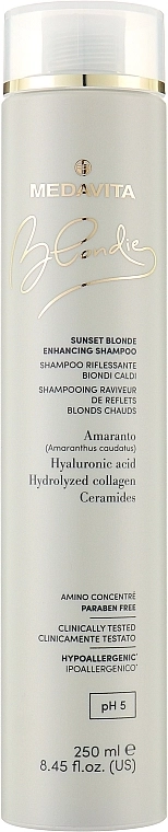 Medavita Укрепляющий шампунь для усиления теплых оттенков блонда Blondie Sunset Blonde Enhancing Shampoo - фото N1