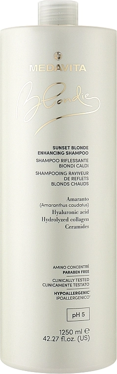 Medavita Зміцнювальний шампунь для посилення теплих відтінків блонду Blondie Sunset Blonde Enhancing Shampoo - фото N3