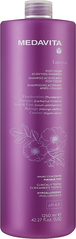 Medavita Шампунь-постколор для фарбованого волосся Luxviva Post Color Acidifying Shampoo - фото N1
