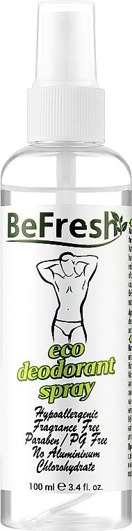 BeFresh Дезодорант-спрей без запаха для тела, мужской Organic Deodorant Spray - фото N1