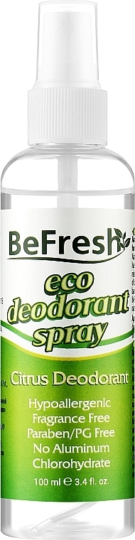 BeFresh Дезодорант-спрей для тіла з екстрактом цитруса Organic Deodorant Spray Citrus - фото N1