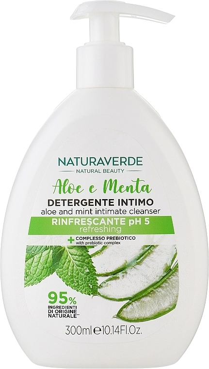 Naturaverde Освежающее средство для интимной гигиены с алоэ и мятой Aloe & Mint Intimate Cleanser - фото N1