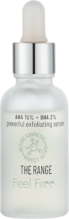 Feel Free Відлущуюча сироватка для обличчя з АНА/BHA кислотами The Range AHA 15% + BHA 2% Serum - фото N1