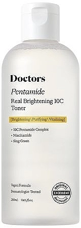 Doctors Тонер для освітлення та рівного тону шкіри Pentamide Real Brightening 10C Toner - фото N1