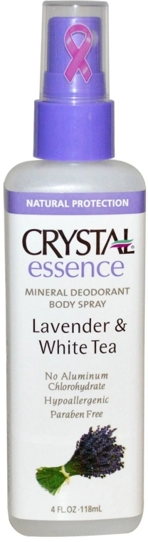 Crystal Дезодорант-спрей с ароматом Лаванды и Белого чая Essence Deodorant Body Spray - фото N4