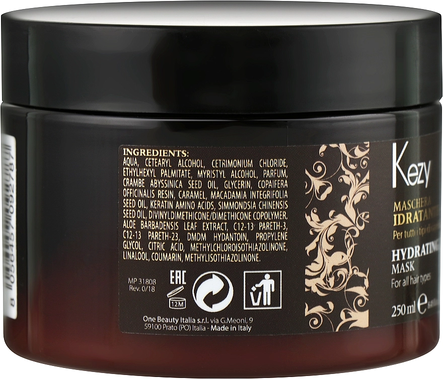 Kezy Увлажняющая маска для волос Incredible Oil Hydrating Mask - фото N2