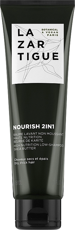 Lazartigue Питательный шампунь 2 в 1 Nourish 2in1 High Nutrition Low-Shampoo, 150ml - фото N1