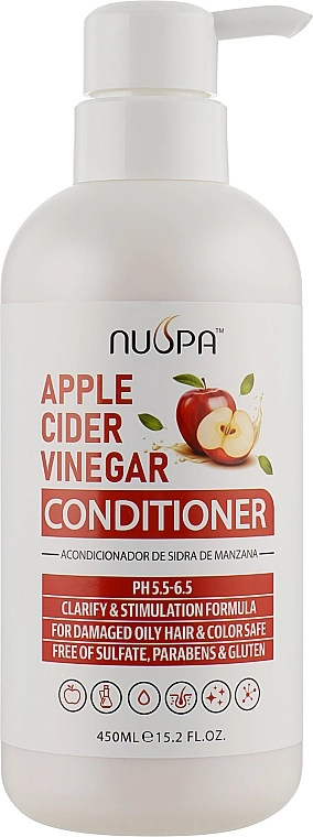 Clever Hair Cosmetics Кондиционер для волос с яблочным сидром Nuspa Apple Cider Vinegar Conditioner - фото N1