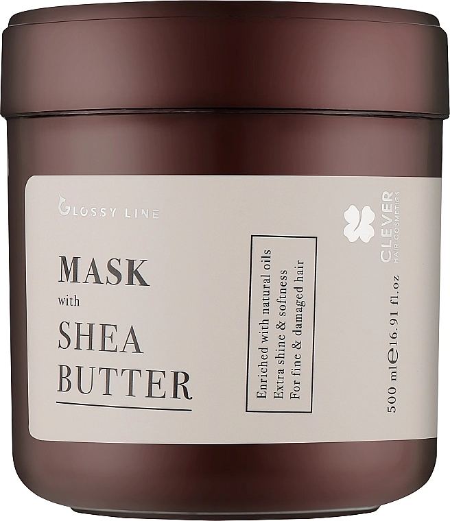 Clever Hair Cosmetics Маска с маслом ши для блеска волос Glossy Line Mask With Shea Butter - фото N1