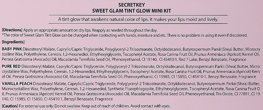 Secret Key Sweet Glam Tint Glow Mini Kit Набір зволожувальних міні-тінт-бальзамів - фото N3