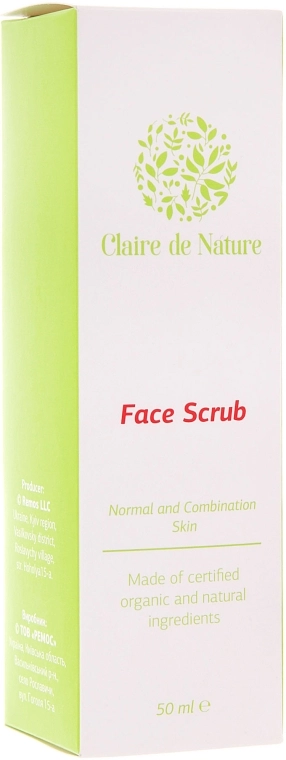 Claire de Nature Скраб для нормальной и комбинированной кожи лица Face Scrub For Normal and Combination Skin - фото N3
