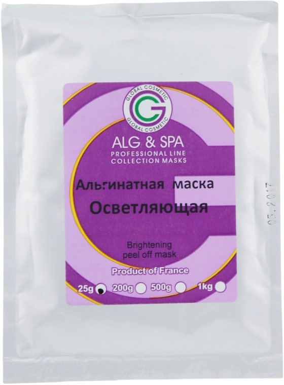 Альгінатна маска освітлююча для обличчя - ALG & SPA Professional Line Collection Masks Brightening Peel off Mask, 25g - фото N1