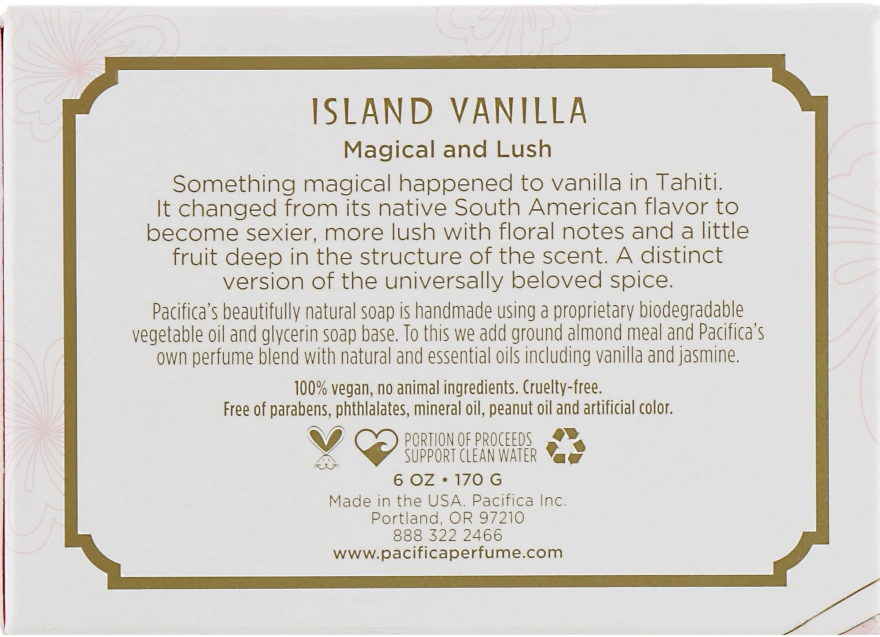 Pacifica Натуральное мыло Island Vanilla Natural Soap - фото N3