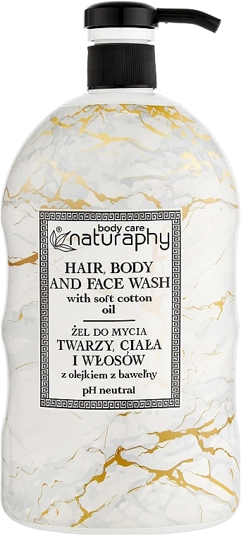 Naturaphy Гель для душа, тела, лица и волос с хлопковым маслом и глицерином Hair, Body And Face Wash - фото N1