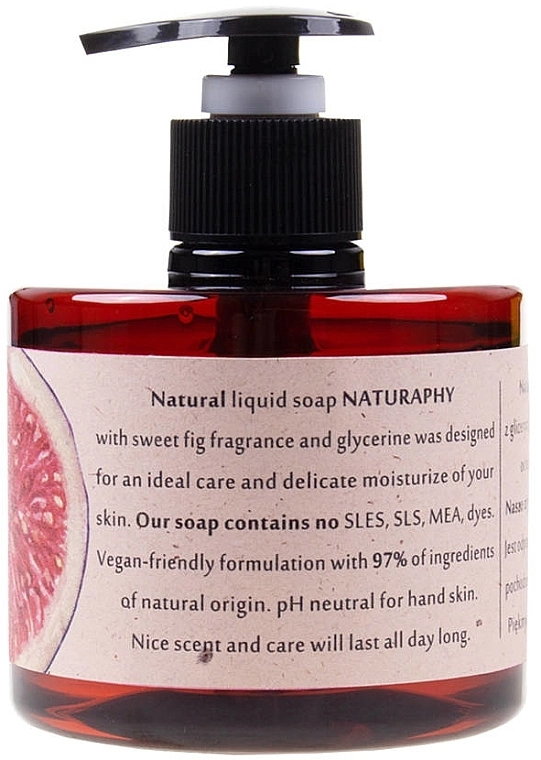Naturaphy Натуральне рідке мило з гліцерином із ароматом солодкого інжиру Natural Liquid Soap - фото N1