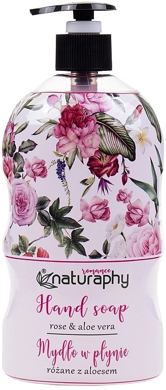 Naturaphy Рідке мило для рук "Троянда і алое вера" Bluxcosmetics Rose & Aloe Vera Hand Soap - фото N3