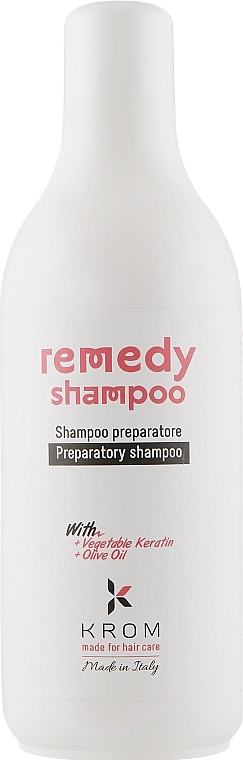 Krom Відновлювальний шампунь з рослинним кератином і олією оливи Remedy Shampoo - фото N1